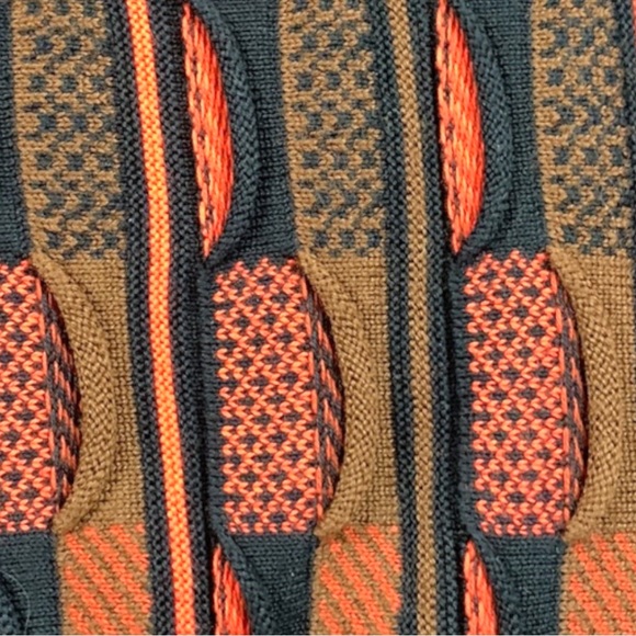 Vintage Tosani - 3D Coogi Style Black and Orange  100% Cotton Sweater - Picture 2 of 7
